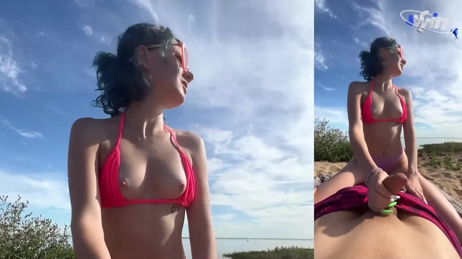 Risky Public BJ and Morning Fuck on the Beach with a Cute 18-Year-Old