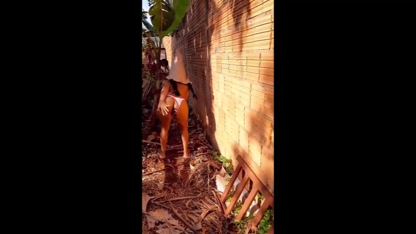 outdoor fuck with a thick brazilian babe behind the house