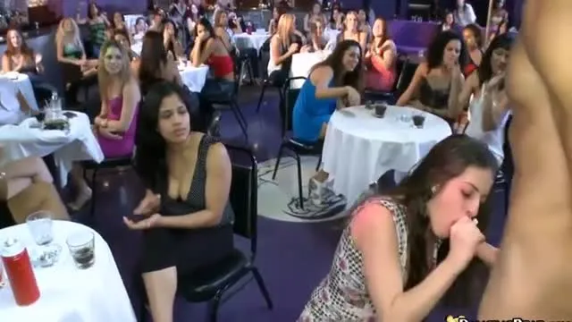 She’s Been Suckin Dick All Night at This Stripper Party and Finally Takes a Load to the Face